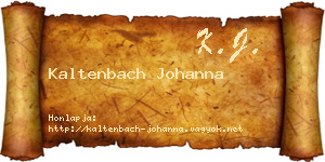 Kaltenbach Johanna névjegykártya
